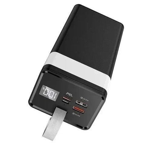 Повербанк 100000 мАч 22,5 Вт с быстрой зарядкой PD и QC, LED дисплей, Type-C и 2 USB, черный 58889 фото